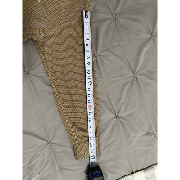 Tommy Hilfiger Men’s Shirt Sz L Tan Plaid Front Pockets Long Sleeve Button Down - Picture 14 of 15